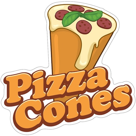 Signmission Pizza Cones Decal Concession Stand Food Truck Sticker, D-DC-16 Pizza Cones19 D-DC-16 Pizza Cones19